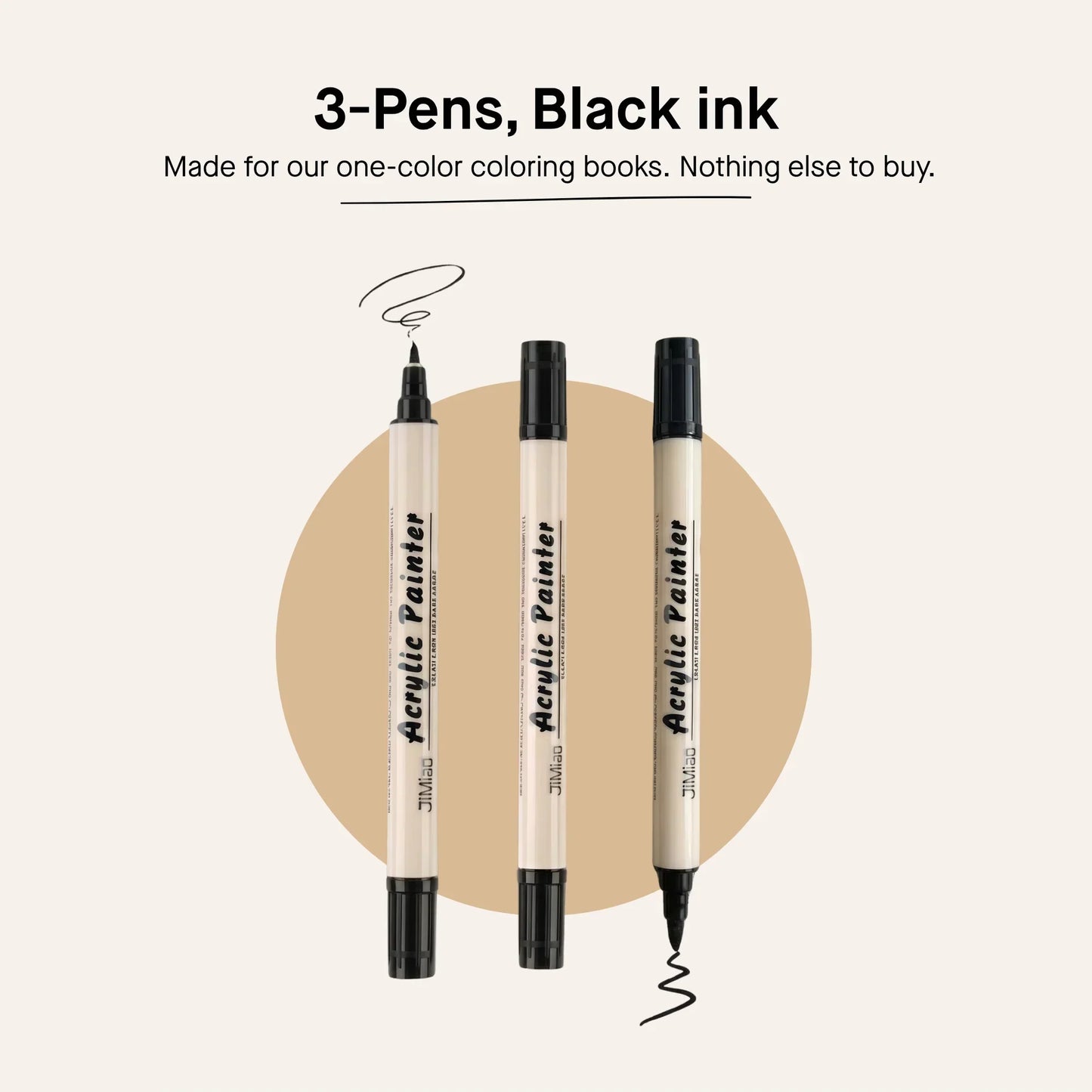 3 Dual Tip Brush Pens